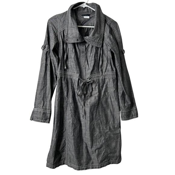 Columbia Dress Womens Small Gray High Tail Honey II Outdoor Chambray Snap Button - Picture 1 of 11